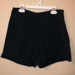 High waisted zip up shorts